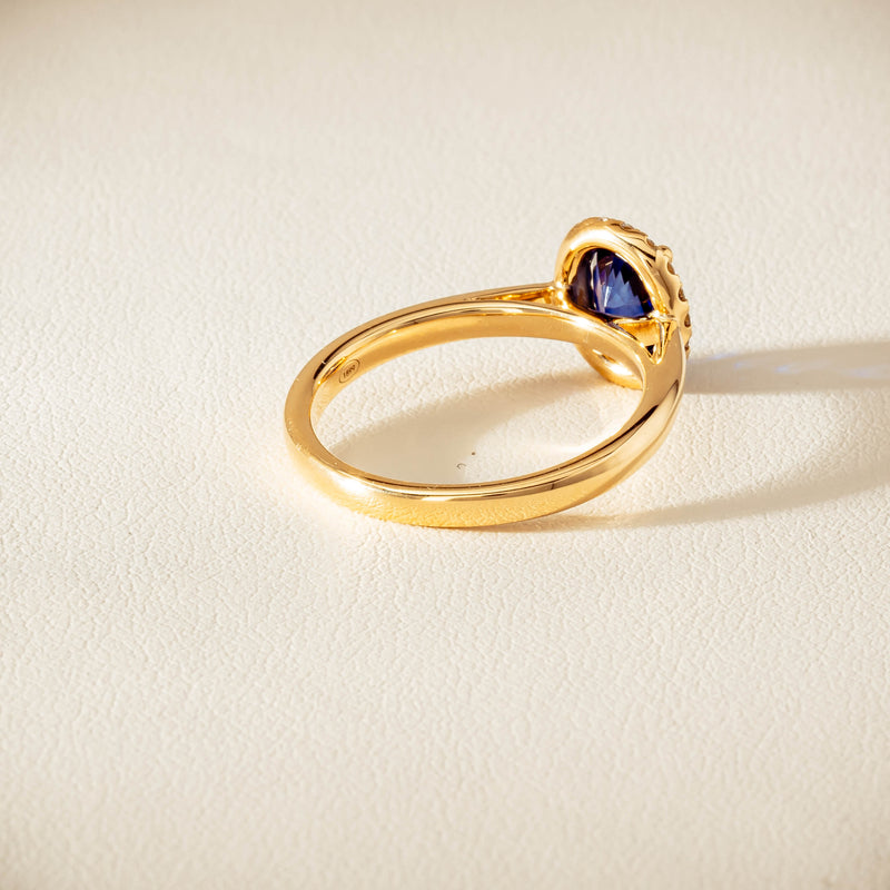 18ct Yellow Gold 1.58ct Sapphire & Diamond Nina Ring - Ring - Walker & Hall