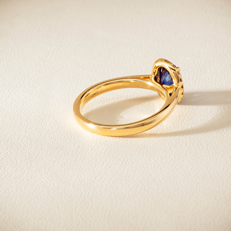 18ct Yellow Gold 1.58ct Sapphire & Diamond Nina Ring - Ring - Walker & Hall