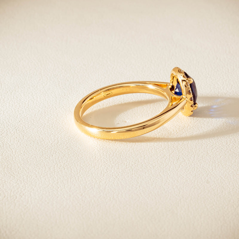 18ct Yellow Gold 1.58ct Sapphire & Diamond Nina Ring - Ring - Walker & Hall