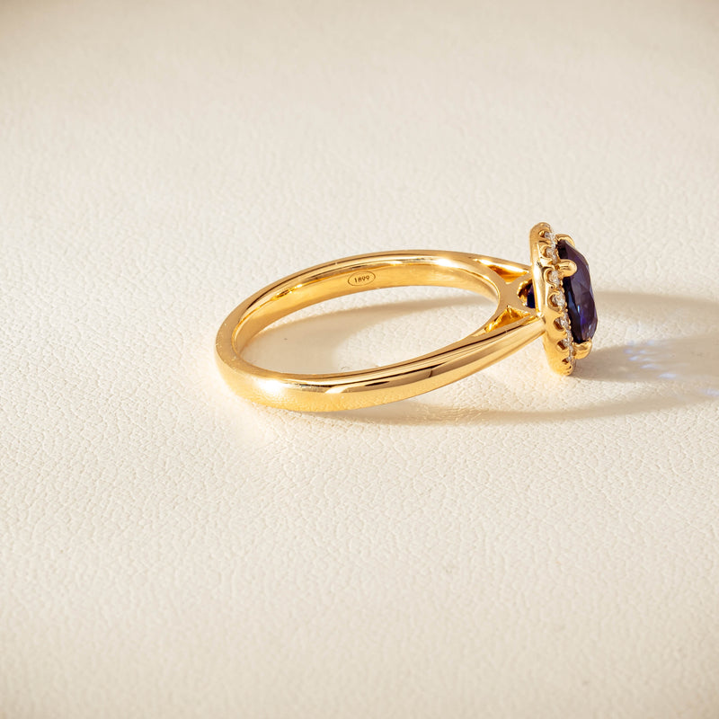 18ct Yellow Gold 1.58ct Sapphire & Diamond Nina Ring - Ring - Walker & Hall