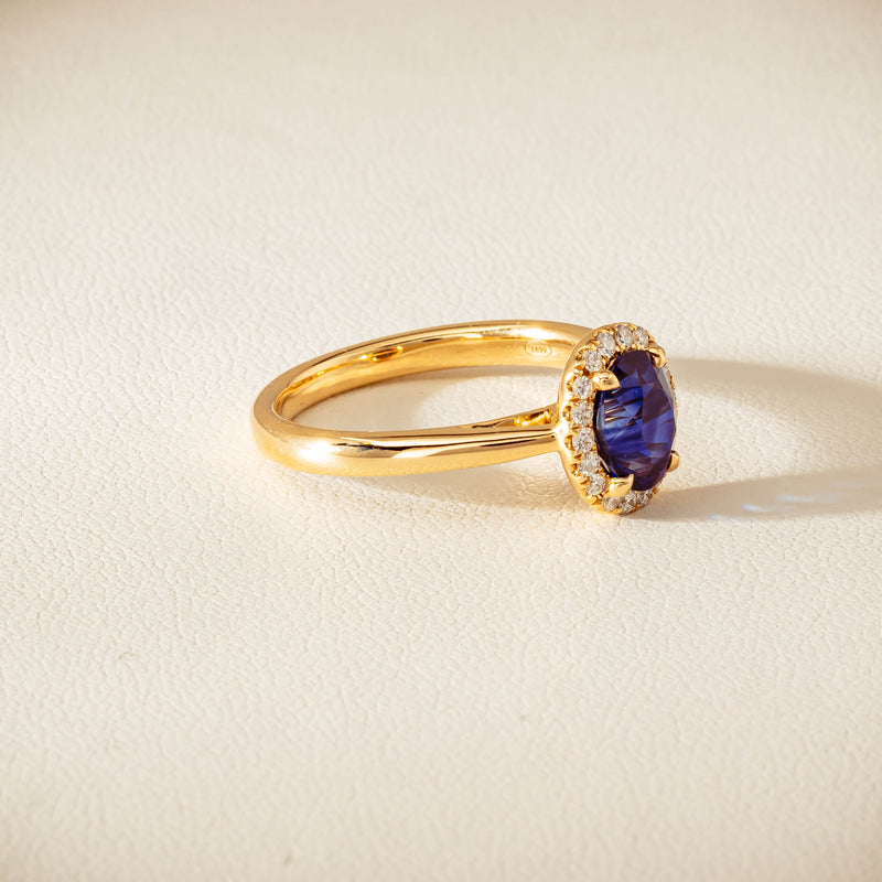 18ct Yellow Gold 1.58ct Sapphire & Diamond Nina Ring - Ring - Walker & Hall