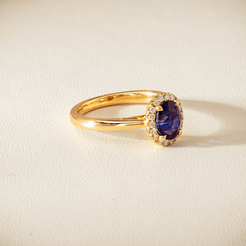 18ct Yellow Gold 1.58ct Sapphire & Diamond Nina Ring - Ring - Walker & Hall