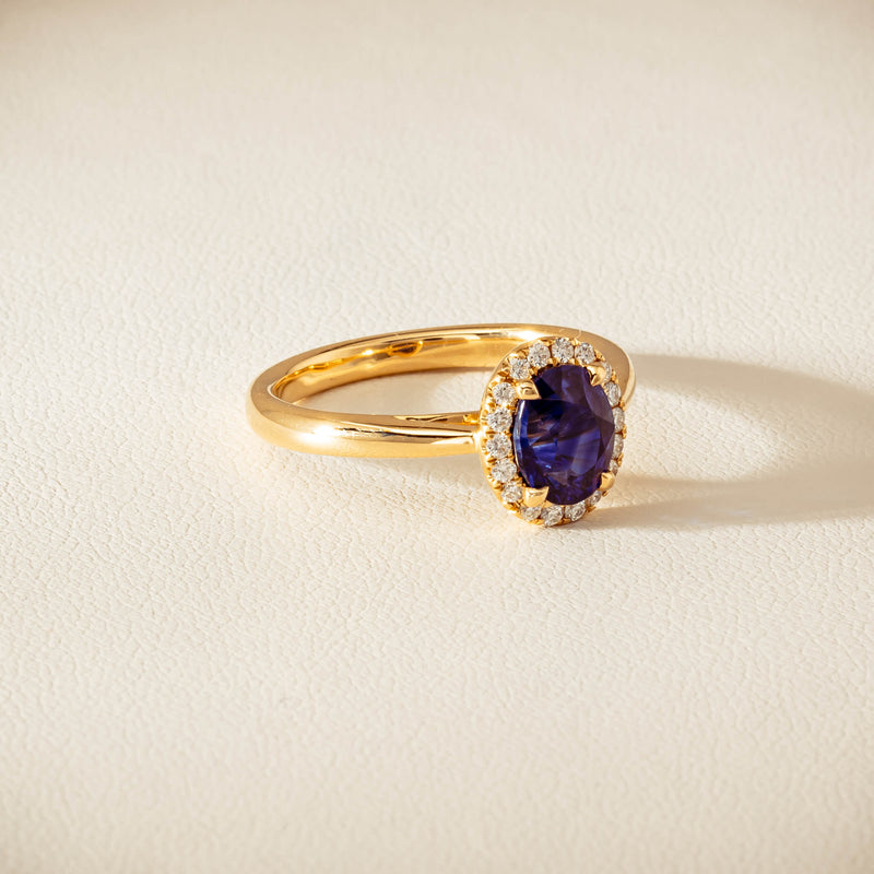 18ct Yellow Gold 1.58ct Sapphire & Diamond Nina Ring - Ring - Walker & Hall
