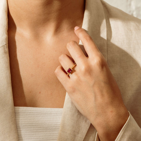 18ct Yellow Gold 1.02ct Ruby Solitaire Ring - Ring - Walker & Hall