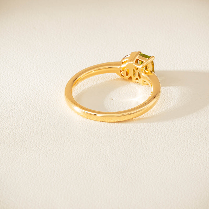 18ct Yellow Gold Peridot & Citrine Toi et Moi Ring - Ring - Walker & Hall