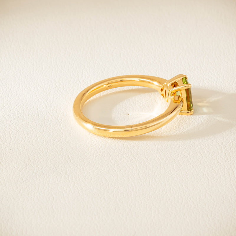 18ct Yellow Gold Peridot & Citrine Toi et Moi Ring - Ring - Walker & Hall