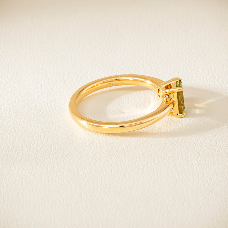 18ct Yellow Gold Peridot & Citrine Toi et Moi Ring - Ring - Walker & Hall