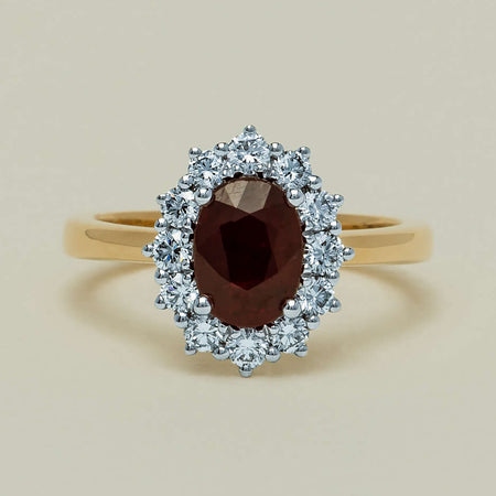 18ct Yellow Gold 1.44ct Ruby & Diamond Belle Ring - Ring - Walker & Hall