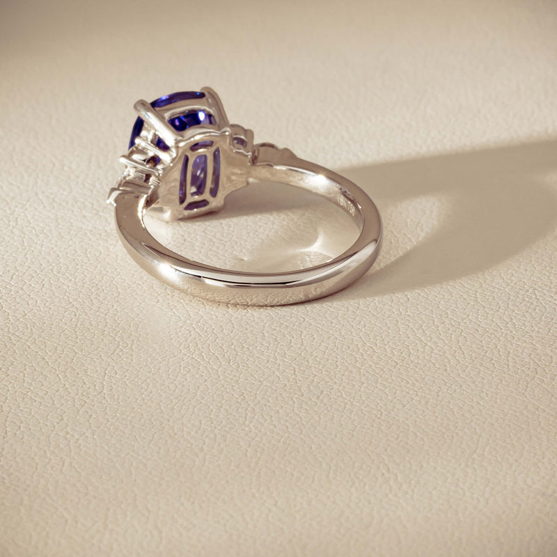 18ct White Gold 2.57ct Tanzanite & Diamond Oriana Ring - Ring - Walker & Hall