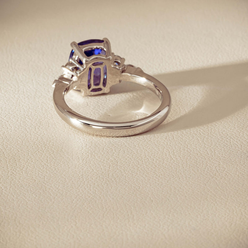 18ct White Gold 2.57ct Tanzanite & Diamond Oriana Ring - Ring - Walker & Hall