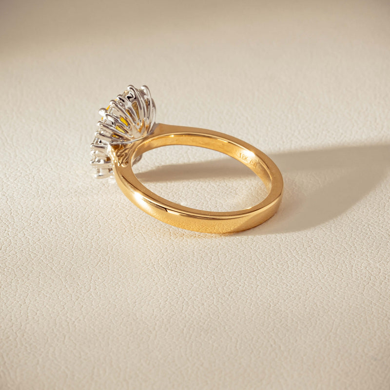 18ct Yellow Gold 1.51ct Yellow Sapphire & Diamond Belle Ring - Ring - Walker & Hall