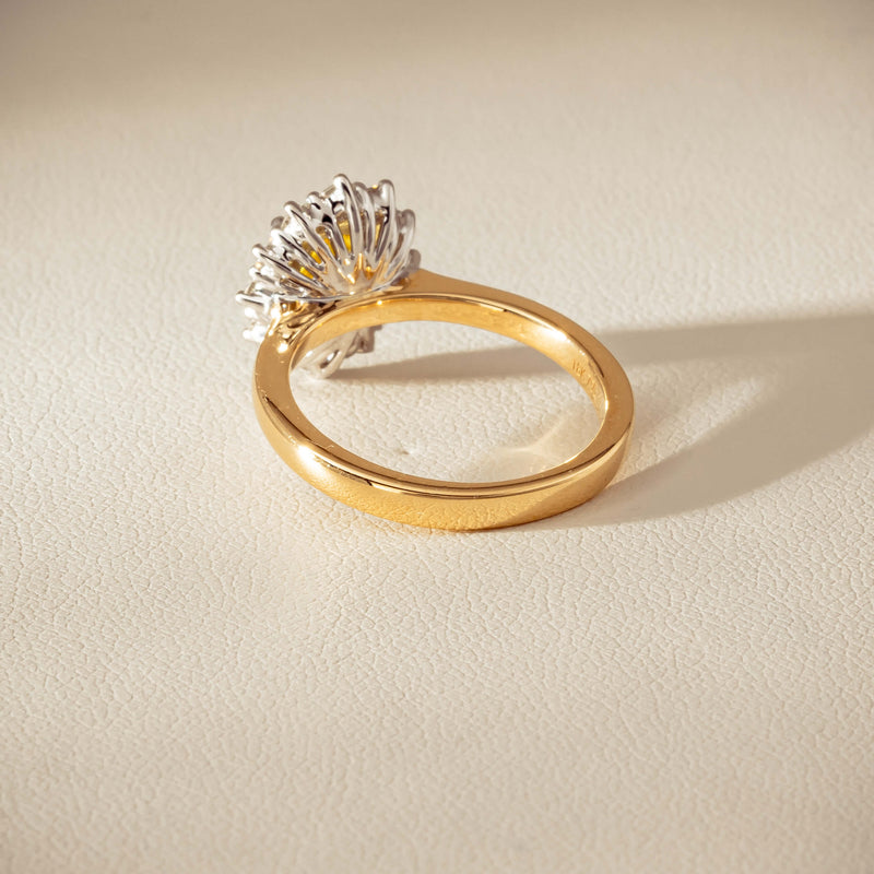 18ct Yellow Gold 1.51ct Yellow Sapphire & Diamond Belle Ring - Ring - Walker & Hall