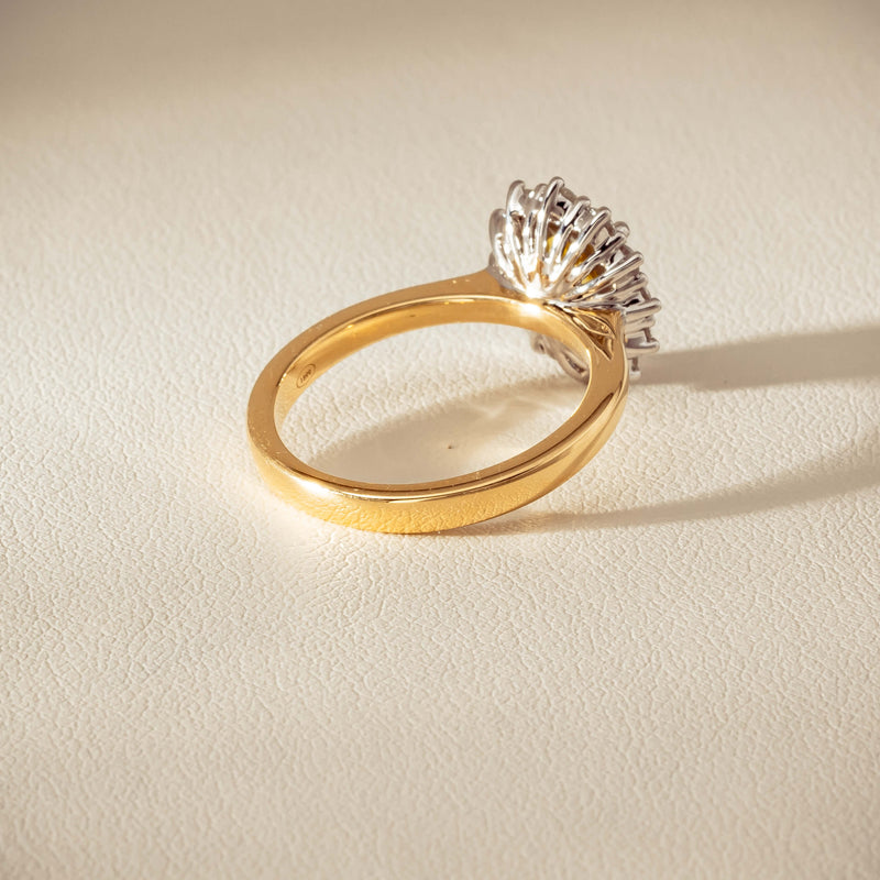 18ct Yellow Gold 1.51ct Yellow Sapphire & Diamond Belle Ring - Ring - Walker & Hall