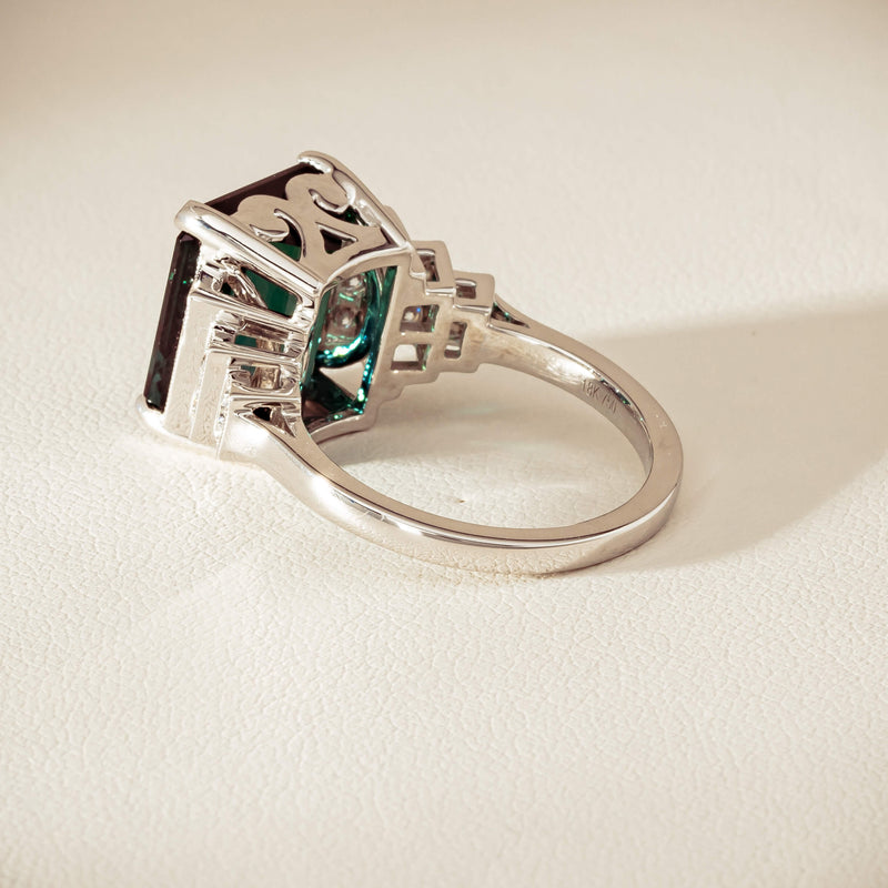 18ct White Gold 8.03ct Tourmaline & Diamond Maya Ring - Ring - Walker & Hall