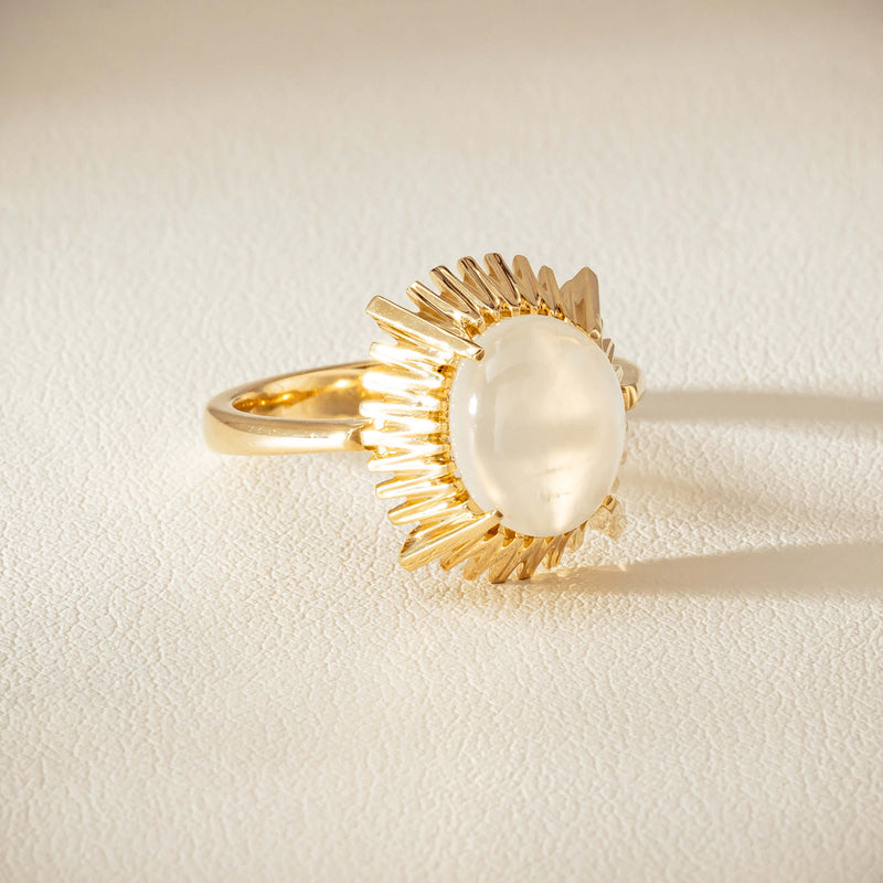 9ct Yellow Gold Moonstone Meteor Ring - Ring - Walker & Hall