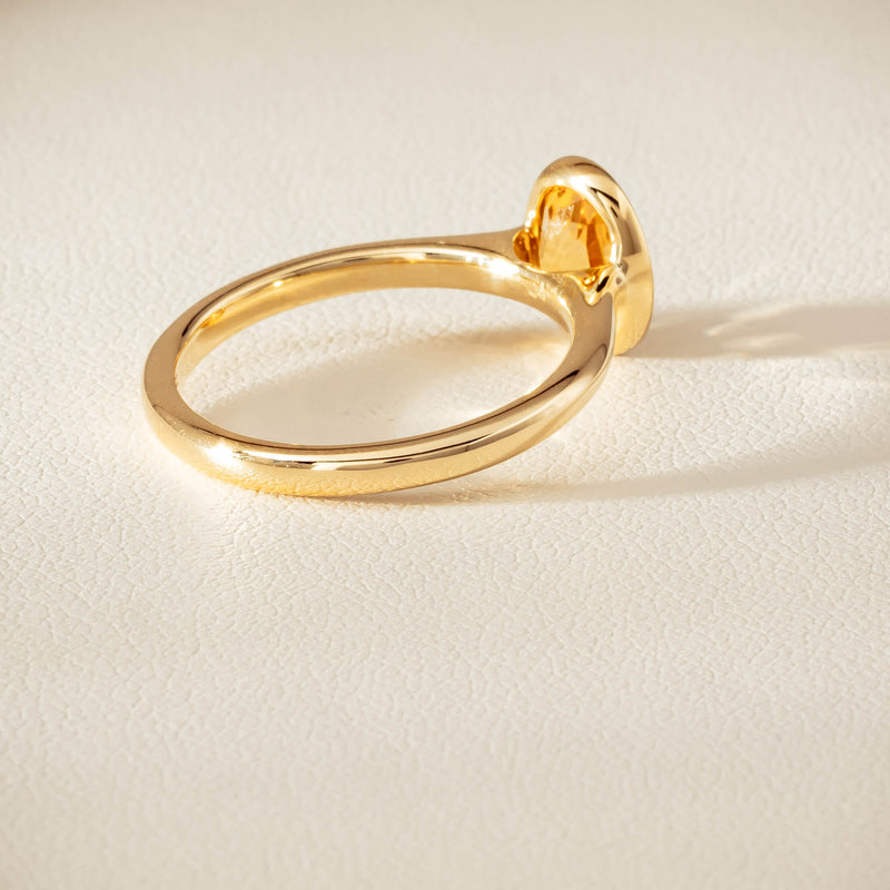 9ct Yellow Gold Yellow Topaz Rubover Set Ring - Ring - Walker & Hall