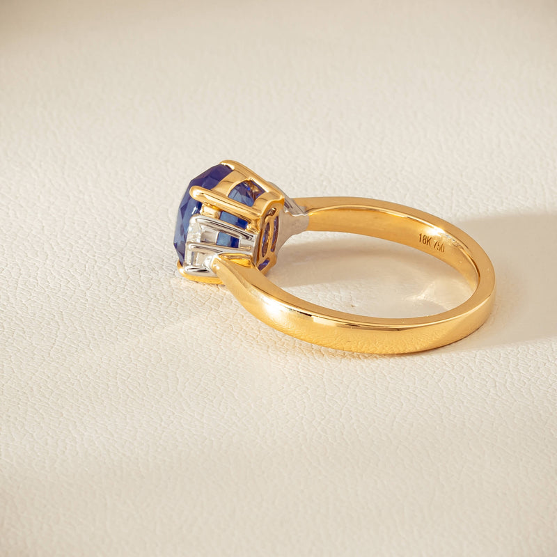 18ct Yellow Gold 4.00ct Sapphire & Diamond Ring - Ring - Walker & Hall