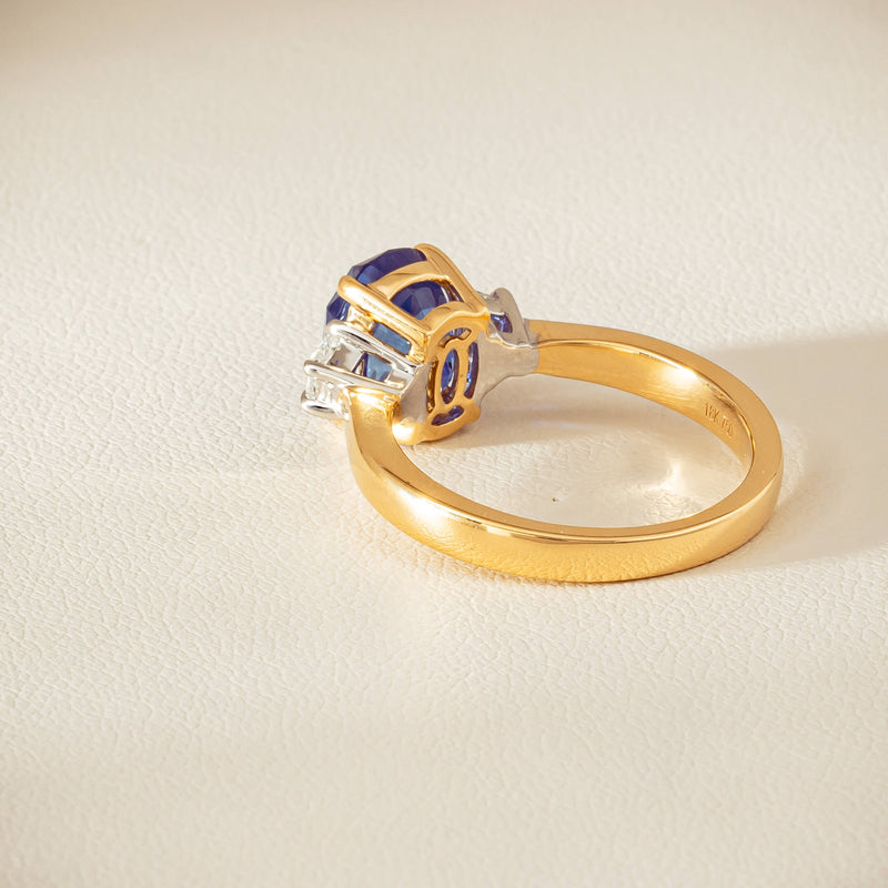 18ct Yellow Gold 4.00ct Sapphire & Diamond Ring - Ring - Walker & Hall