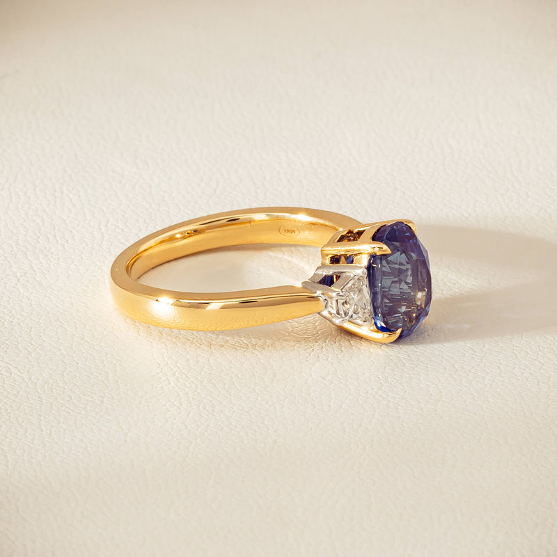18ct Yellow Gold 4.00ct Sapphire & Diamond Ring - Ring - Walker & Hall