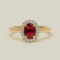 18ct Yellow Gold 1.02ct Pigeon's Blood Ruby & Diamond Nina Ring - Ring - Walker & Hall