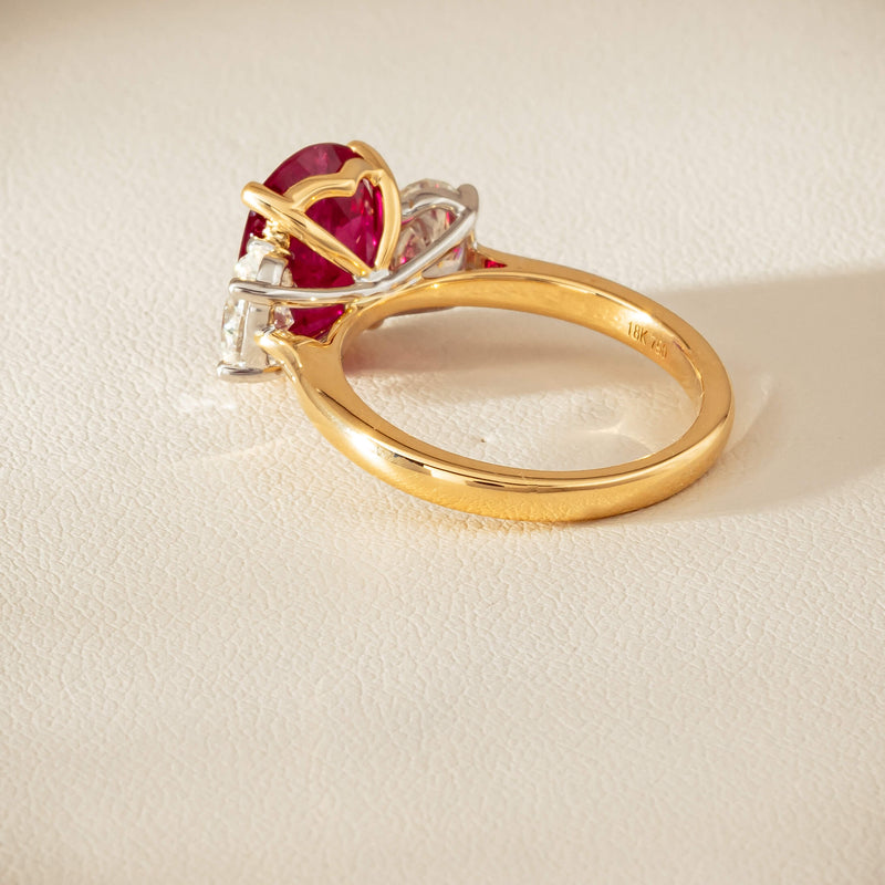 18ct Yellow & White Gold 4.54ct Ruby & Diamond Ring - Ring - Walker & Hall