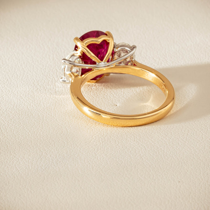 18ct Yellow & White Gold 4.54ct Ruby & Diamond Ring - Ring - Walker & Hall