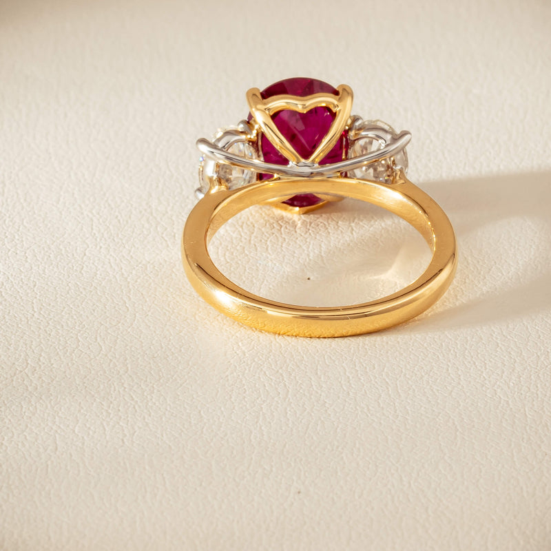 18ct Yellow & White Gold 4.54ct Ruby & Diamond Ring - Ring - Walker & Hall