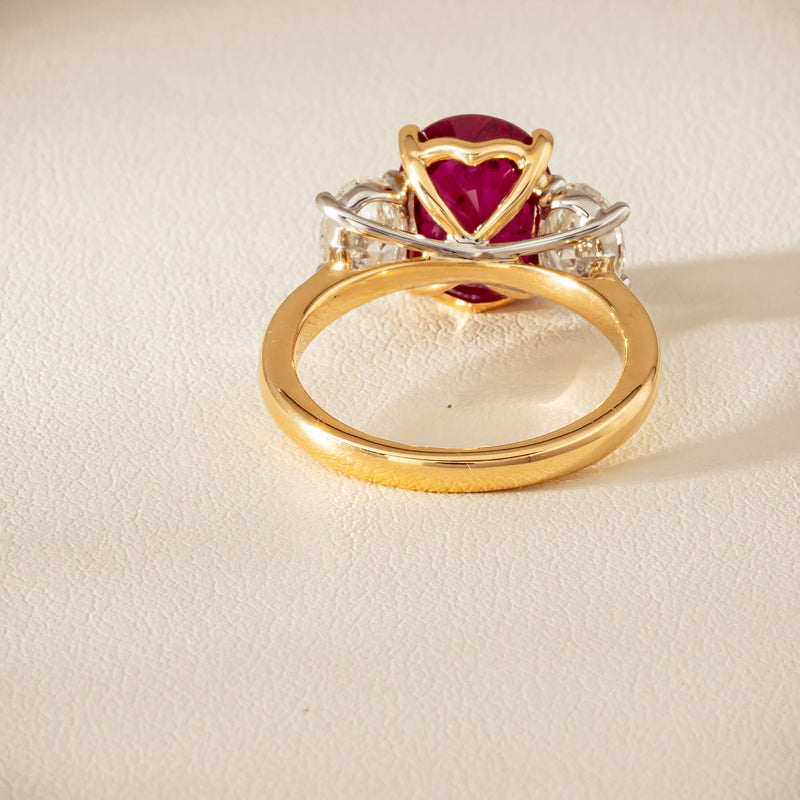 18ct Yellow & White Gold 4.54ct Ruby & Diamond Ring - Ring - Walker & Hall