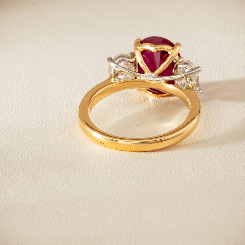 18ct Yellow & White Gold 4.54ct Ruby & Diamond Ring - Ring - Walker & Hall