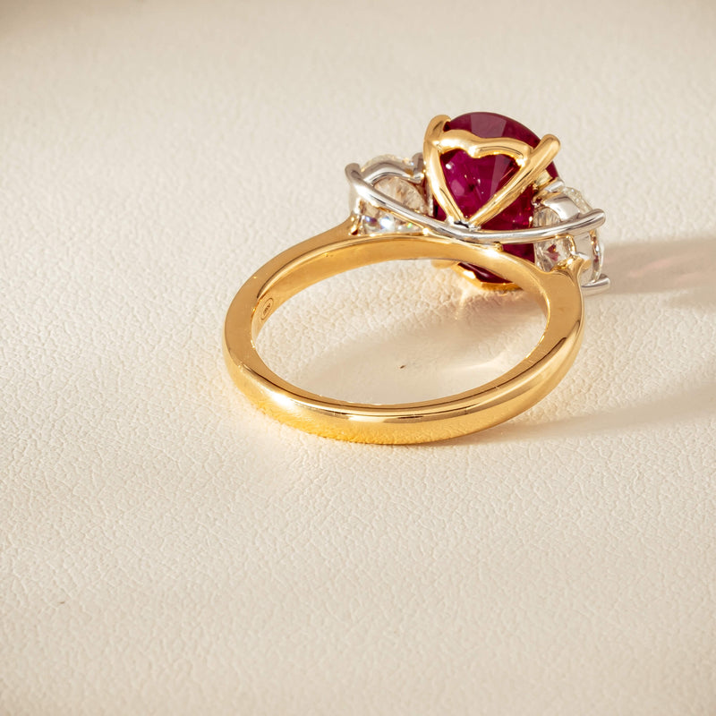 18ct Yellow & White Gold 4.54ct Ruby & Diamond Ring - Ring - Walker & Hall