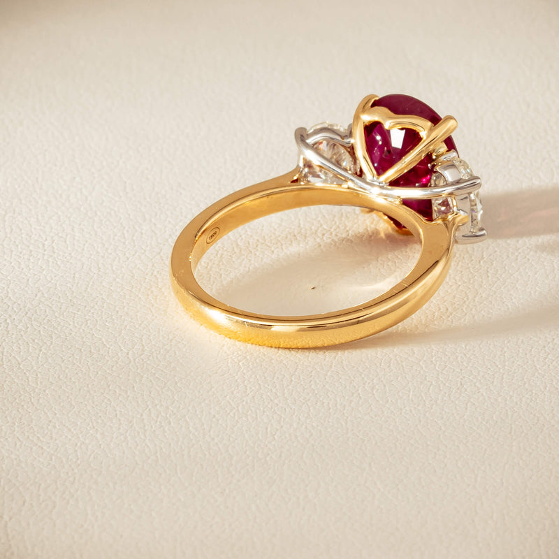 18ct Yellow & White Gold 4.54ct Ruby & Diamond Ring - Ring - Walker & Hall
