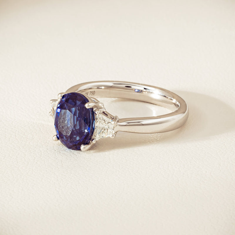 18ct White Gold 4.05ct Sapphire & Diamond Ring - Ring - Walker & Hall