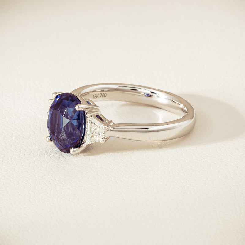 18ct White Gold 4.05ct Sapphire & Diamond Ring - Ring - Walker & Hall