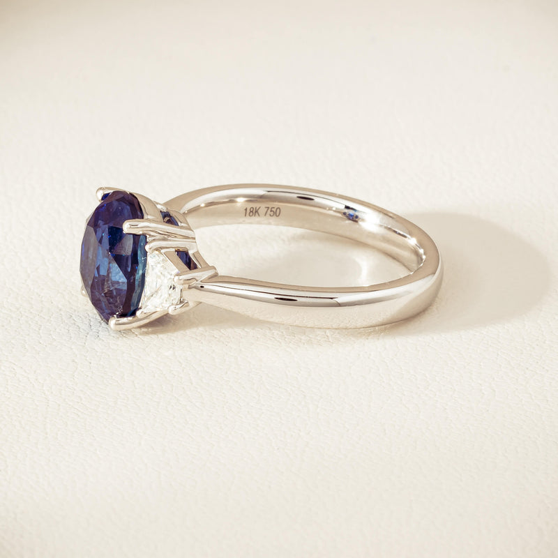 18ct White Gold 4.05ct Sapphire & Diamond Ring - Ring - Walker & Hall