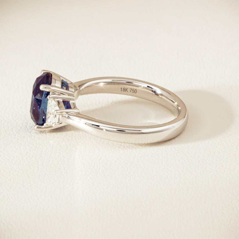 18ct White Gold 4.05ct Sapphire & Diamond Ring - Ring - Walker & Hall