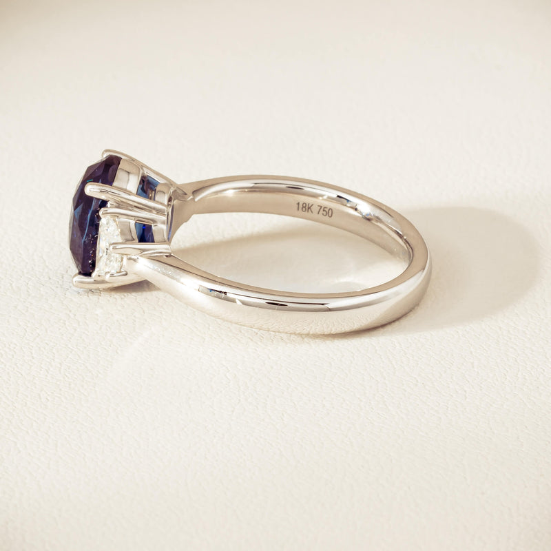 18ct White Gold 4.05ct Sapphire & Diamond Ring - Ring - Walker & Hall