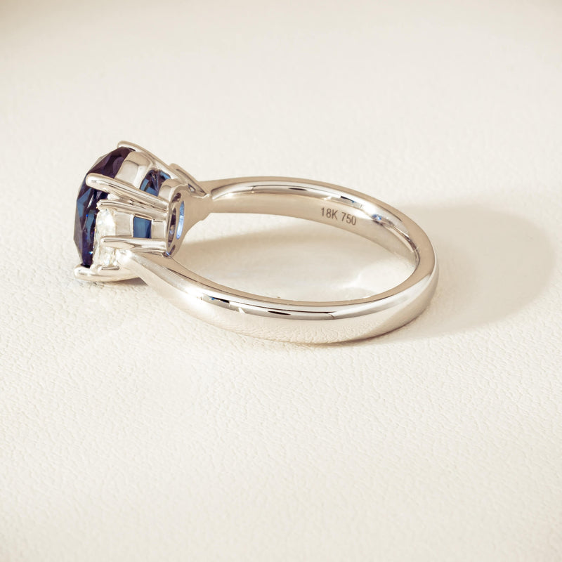 18ct White Gold 4.05ct Sapphire & Diamond Ring - Ring - Walker & Hall