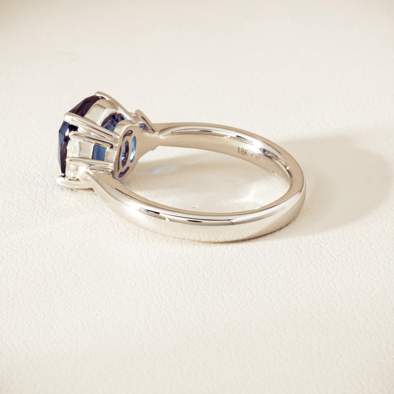 18ct White Gold 4.05ct Sapphire & Diamond Ring - Ring - Walker & Hall