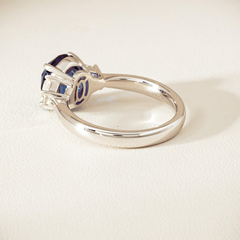 18ct White Gold 4.05ct Sapphire & Diamond Ring - Ring - Walker & Hall