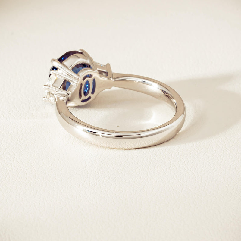 18ct White Gold 4.05ct Sapphire & Diamond Ring - Ring - Walker & Hall