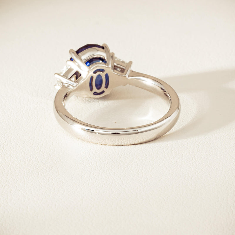 18ct White Gold 4.05ct Sapphire & Diamond Ring - Ring - Walker & Hall