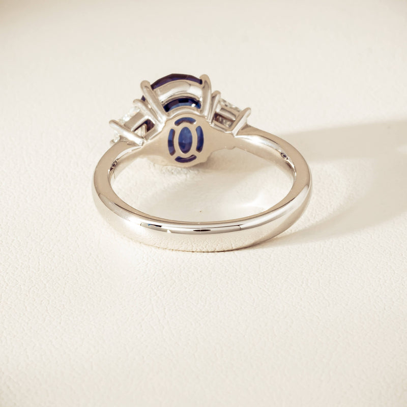 18ct White Gold 4.05ct Sapphire & Diamond Ring - Ring - Walker & Hall