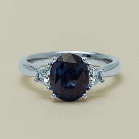 18ct White Gold 4.05ct Sapphire & Diamond Ring - Ring - Walker & Hall