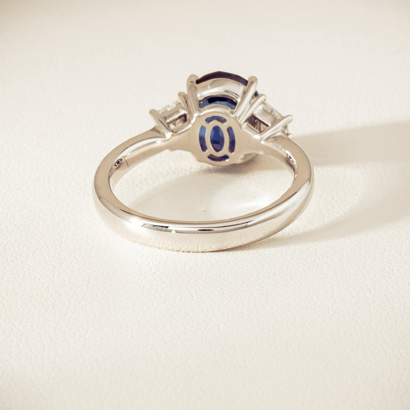 18ct White Gold 4.05ct Sapphire & Diamond Ring - Ring - Walker & Hall