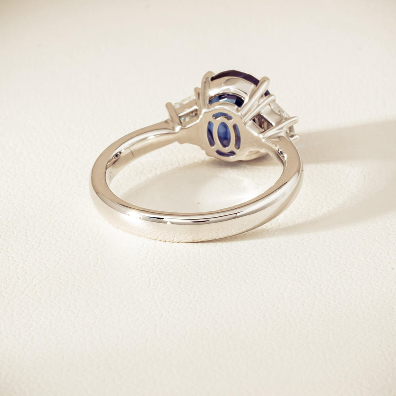 18ct White Gold 4.05ct Sapphire & Diamond Ring - Ring - Walker & Hall