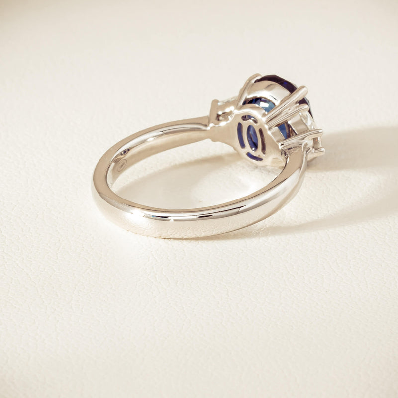 18ct White Gold 4.05ct Sapphire & Diamond Ring - Ring - Walker & Hall