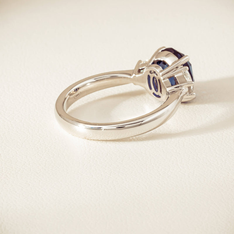 18ct White Gold 4.05ct Sapphire & Diamond Ring - Ring - Walker & Hall