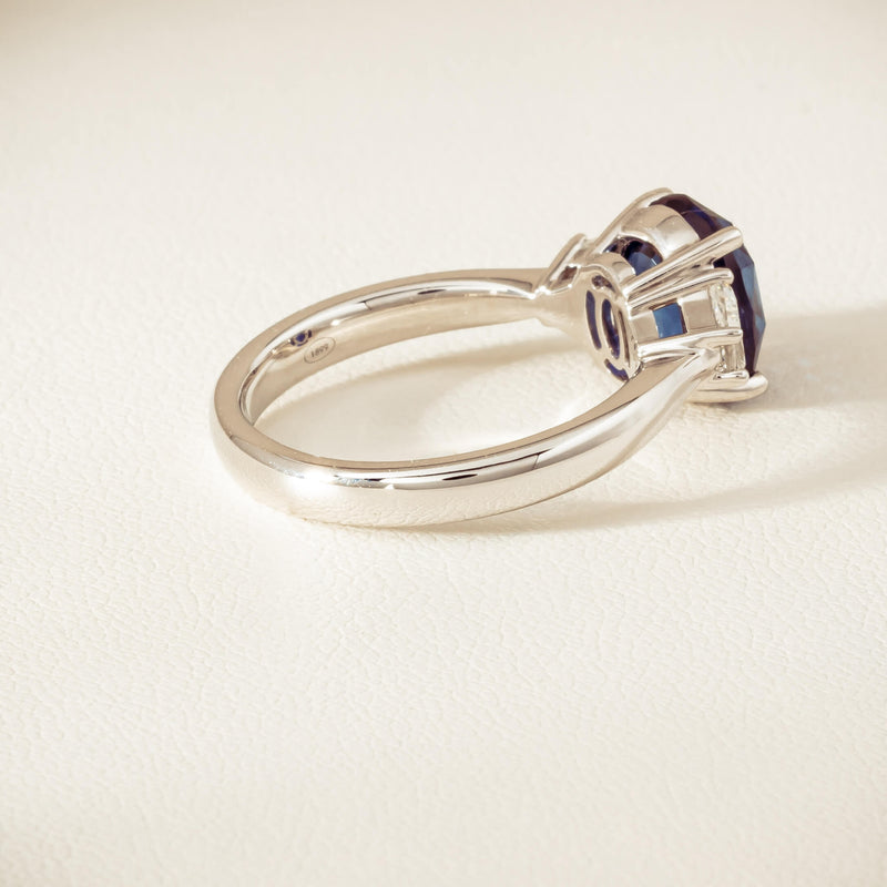 18ct White Gold 4.05ct Sapphire & Diamond Ring - Ring - Walker & Hall