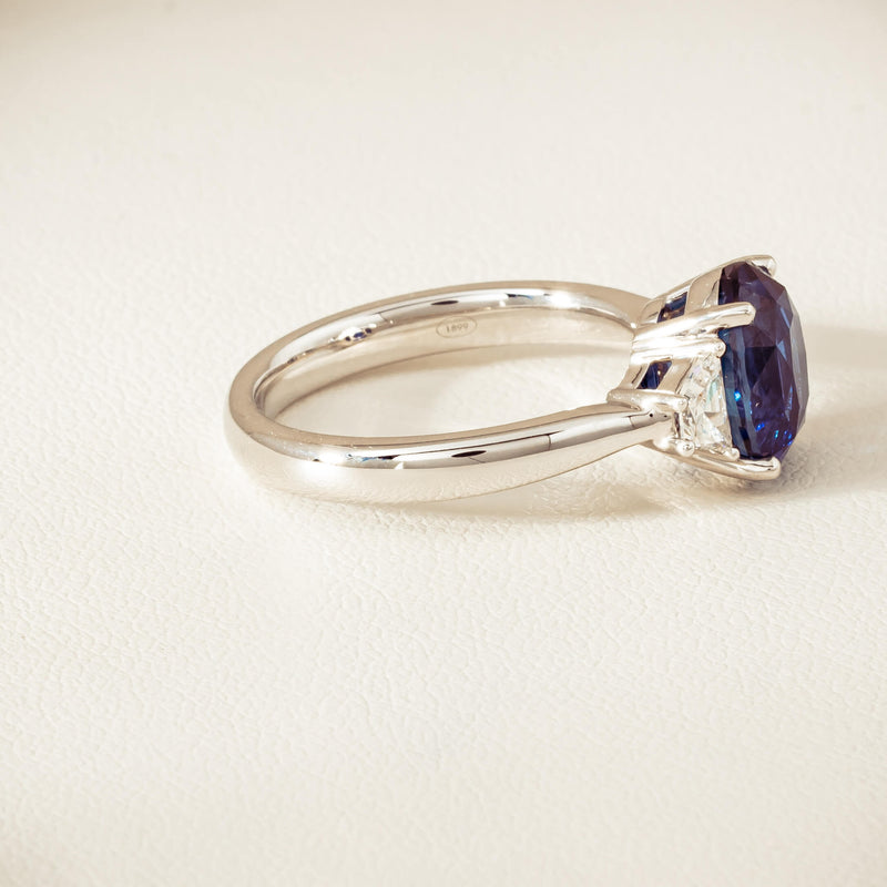 18ct White Gold 4.05ct Sapphire & Diamond Ring - Ring - Walker & Hall