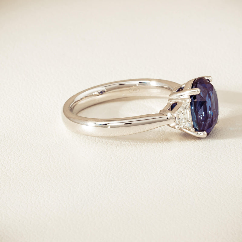 18ct White Gold 4.05ct Sapphire & Diamond Ring - Ring - Walker & Hall